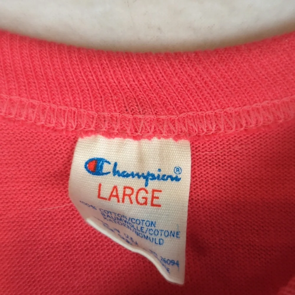 Champion Red Printed Logo Sports Athletic Men's Short Sleeve‎ Shirt L - Picture 3 of 5